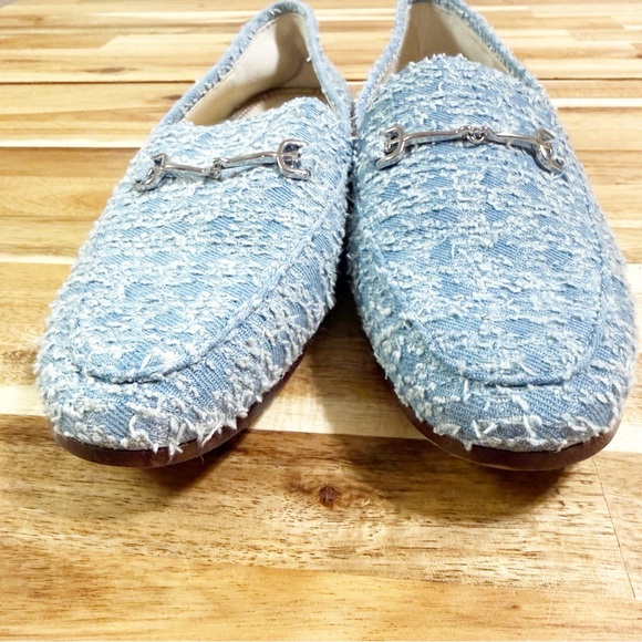 Sam Edelman Loraine Tweed Horse-Bit Denim Loafers in Montrose Blue size 6.5 - Picture 13 of 15